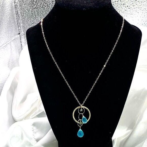 AHH# Sterling 925 Silver with Aqua Quartz Pendants - Picture 6 of 7